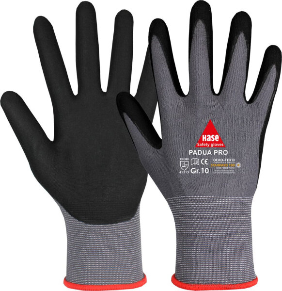 Hase PADUA PRO, Montagehandschuh aus Nylon / Micro-Nitrilschaum, Größe 6-11, Kat. II, EN 388, OEKO-TEX®