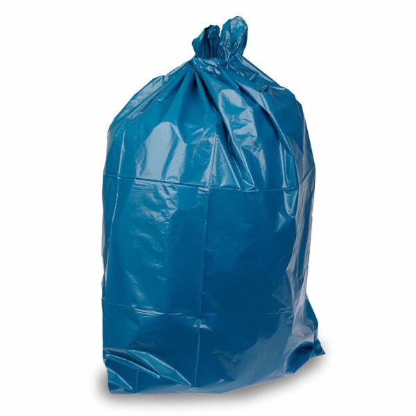 Abfallsack 120 Liter LDPE, 47µ, Blau, ohne Zugband, 25 Säcke / Rolle