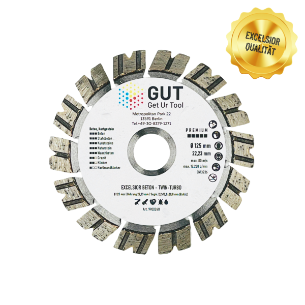 GUT-Dia.- Trennscheibe EXCELSIOR TWIN TURBO (Beton - Hartgestein)