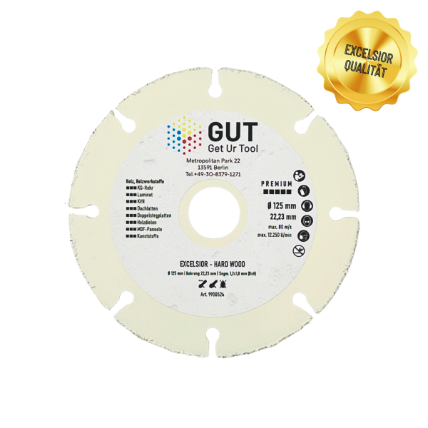 GUT-Dia.- Hartmetall Trennscheibe EXCELSIOR Hard Wood (Holz - Holzwerkstoffe)