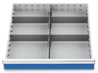 Bedrunka+Hirth, Schubladeneinteilung R 24-24 mit Metalleinteilung für Front 150 mm, 144BLH150A