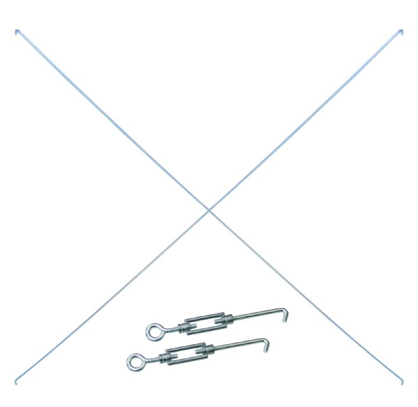 Schulte Lagertechnik Kreuzstreben-Set (2 Spannschlösser, 2 Diagonalstreben), verzinkt