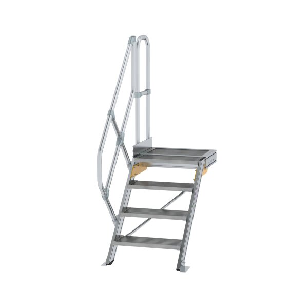 MUNK Günzburger Steigtechnik Treppe mit Plattform 45° Stufenbreite 600 mm Aluminium Stufen geriffelt