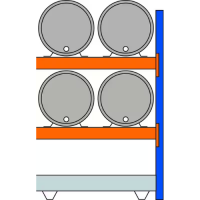 Schulte Lagertechnik Anbauregal, Fassregal inkl. Bodenwanne