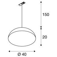 SLV FORCHINI M 40 TRACK, Pendelleuchte für Hochvolt-Stromschiene 1Phasen, Ø 40 cm