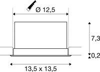 SLV VERLUX, Einbauleuchte, LED, 3000K, mattweiß, L/B/T 13,5/13,5/7,5 cm, 20W