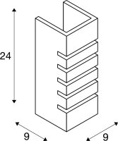SLV PLASTRA, Wandleuchte, eckig, 100 Slot, weißer Gips, E14, max. 40 W
