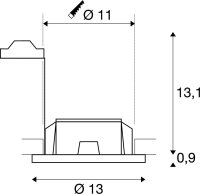 SLV PLASTRA, Einbauleuchte, QPAR51, rund, weißer Gips, max. 35W