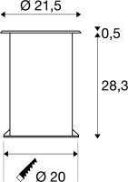 SLV DASAR® 215, Outdoor Bodeneinbauleuchte, TC-(D,H,T,Q)SE, IP67, rund, edelstahl 316, max. 80W