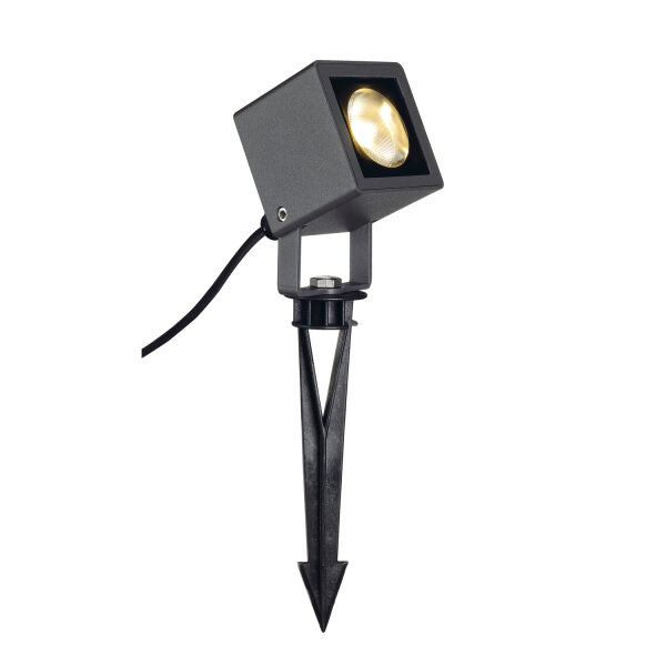 SLV NAUTILUS 10, Outdoor Spiessleuchte, LED, 3000K, IP65, eckig, anthrazit, 9W