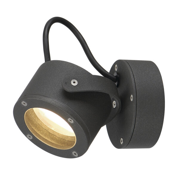 SLV SITRA 360, Outdoor Wandleuchte, TCR-TSE, IP44, anthrazit, max. 9W