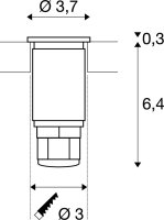 SLV DASAR® 370, Outdoor Bodeneinbauleuchte, LED, 3000K, IP67, rund, edelstahl gebürstet, 12-24V, 2W